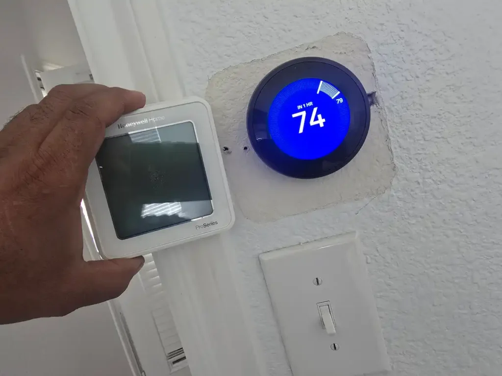 Thermostat diagnosis during air conditioner repair in San Antonio TX