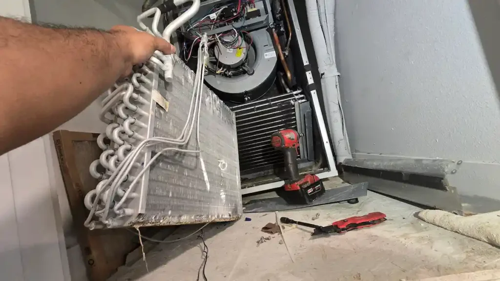 Evaporator coil cleaning as part of AC repair in a San Antonio home