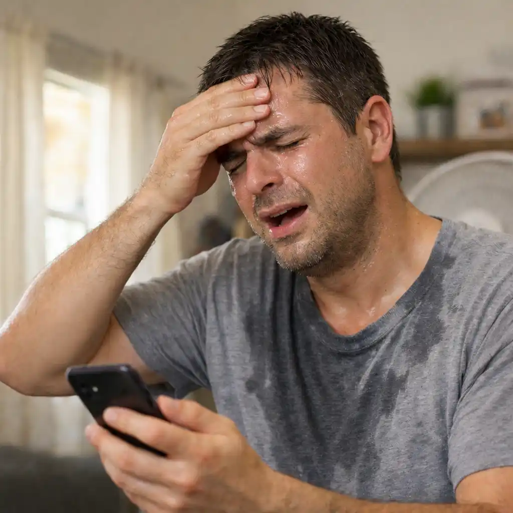 AC repair diagnosis with refrigerant pressure gauges on residential air conditioner in San Antonio